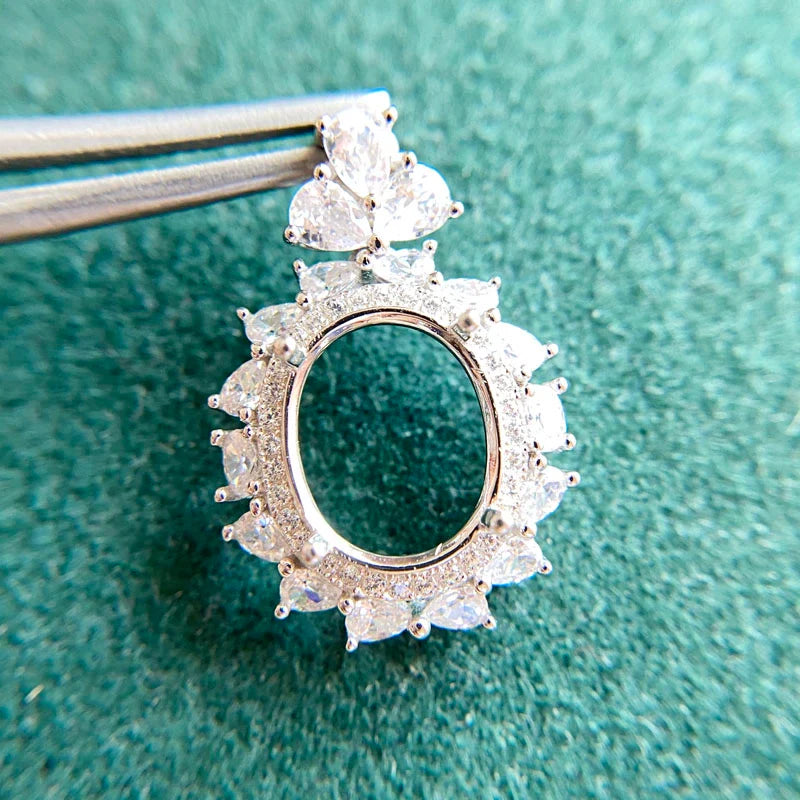 Oval 10×14 mm / 10×12 mm S925 Sterling Silver Pendant Setting, For Women