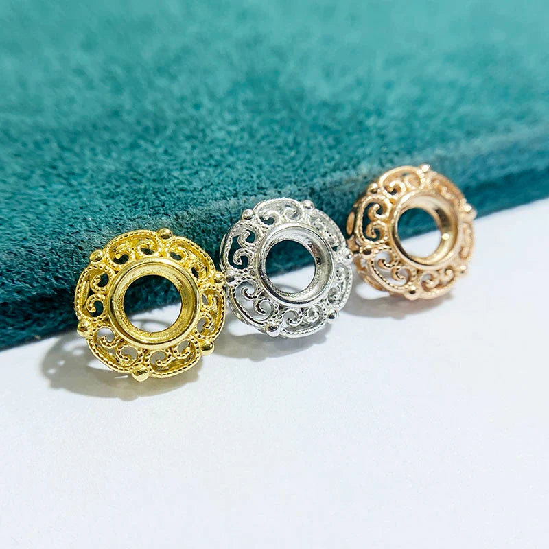 Round 6×6 mm S925 Sterling Silver Pendant Setting, Unset, For Women