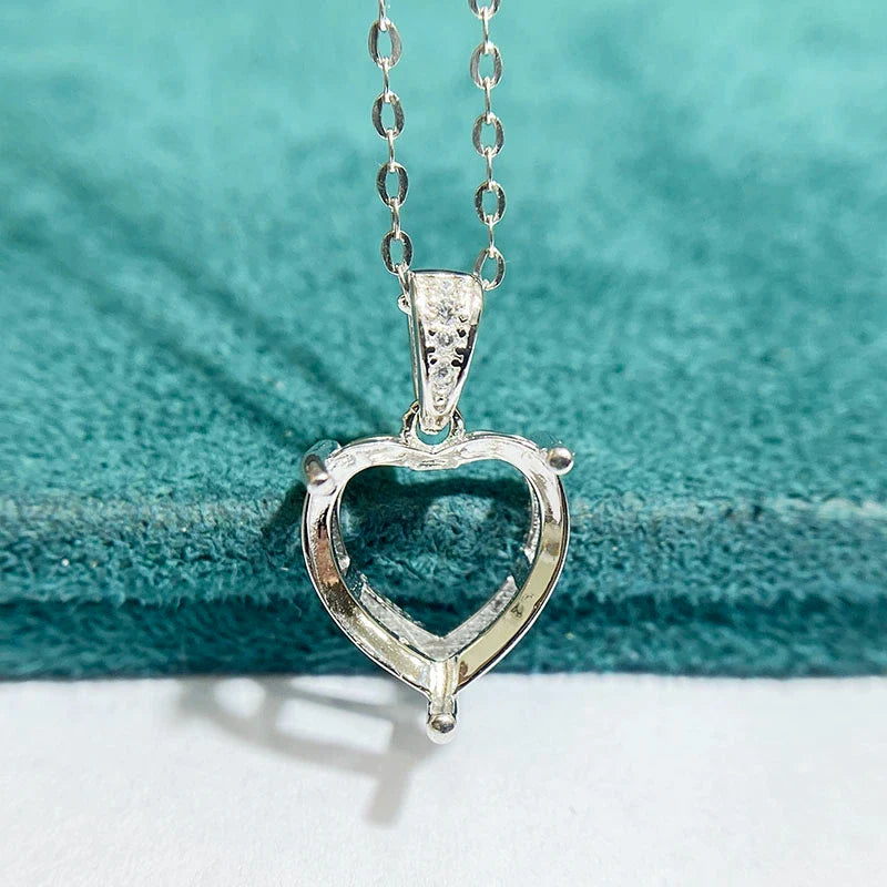 Heart S925 Sterling Silver Pendant Setting, Unset