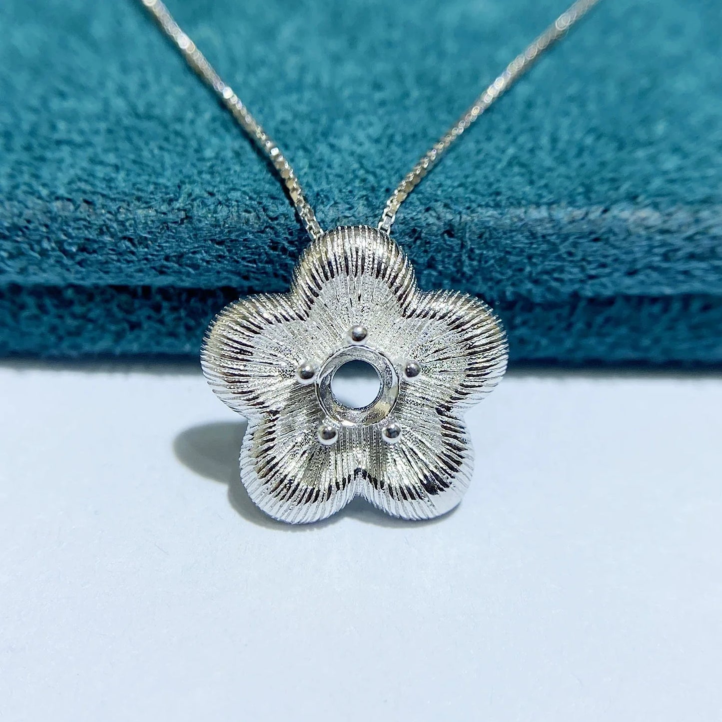 2×2 mm / 4×4 mm S925 Sterling Silver Pendant Setting, Unset, For Women