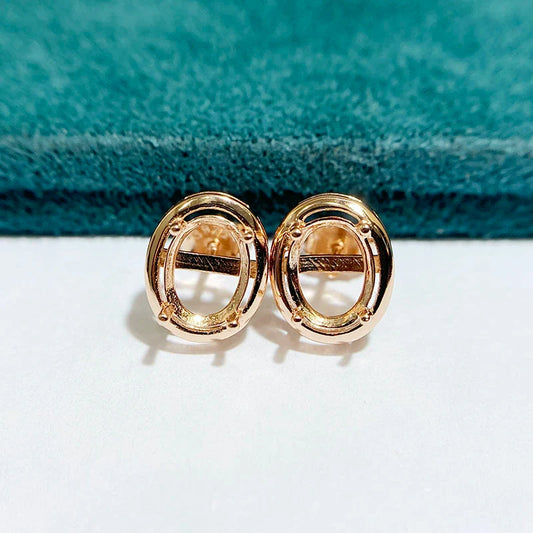 S925 Sterling Silver Oval 3×4 mm, 6×8 mm Earring Setting for DIY Jewelry Making