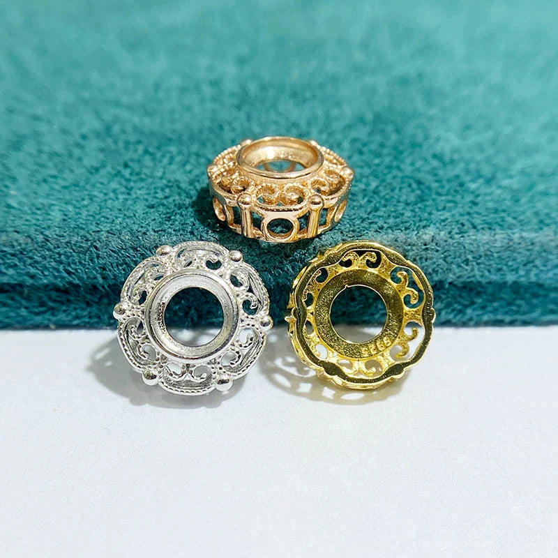 Round 6×6 mm S925 Sterling Silver Pendant Setting, Unset, For Women