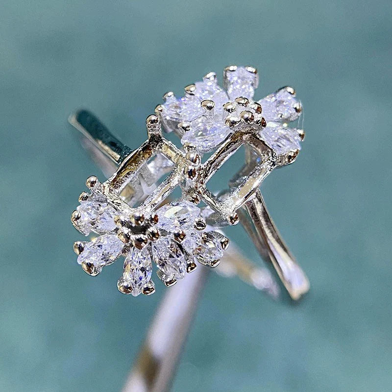 Rectangle 3×5 mm / 4×5 mm S925 Sterling Silver, 18K Gold Plated Ring Setting, Adjustable, Unset, For Women