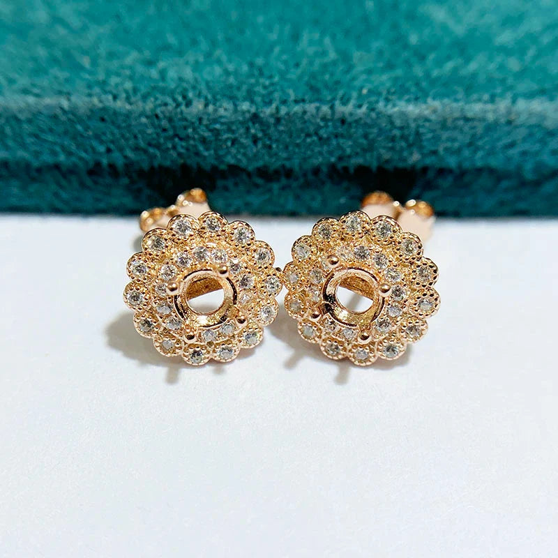 S925 Sterling Silver Earring Setting, Unset, For Women, Fashion Style