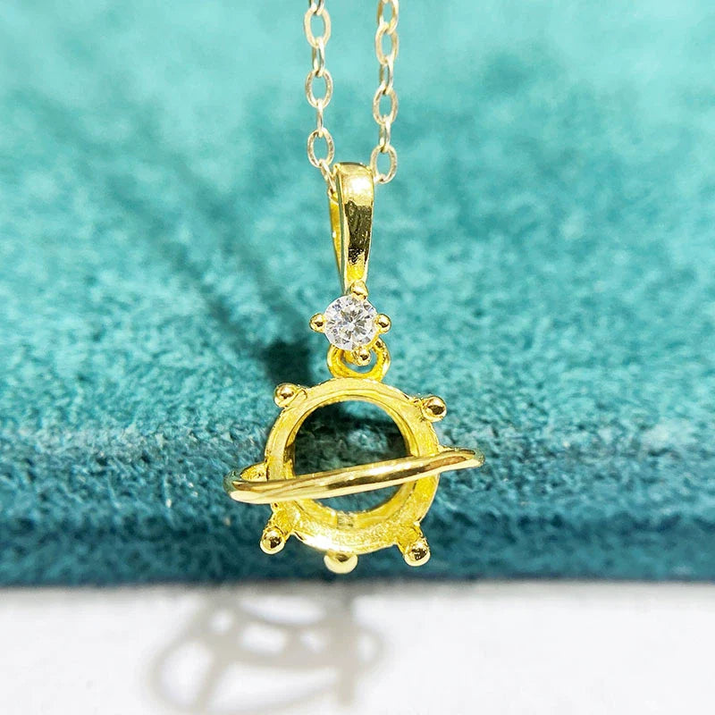 Round 8×8 mm S925 Sterling Silver Pendant Setting, Unset, For Women, Fashion Style