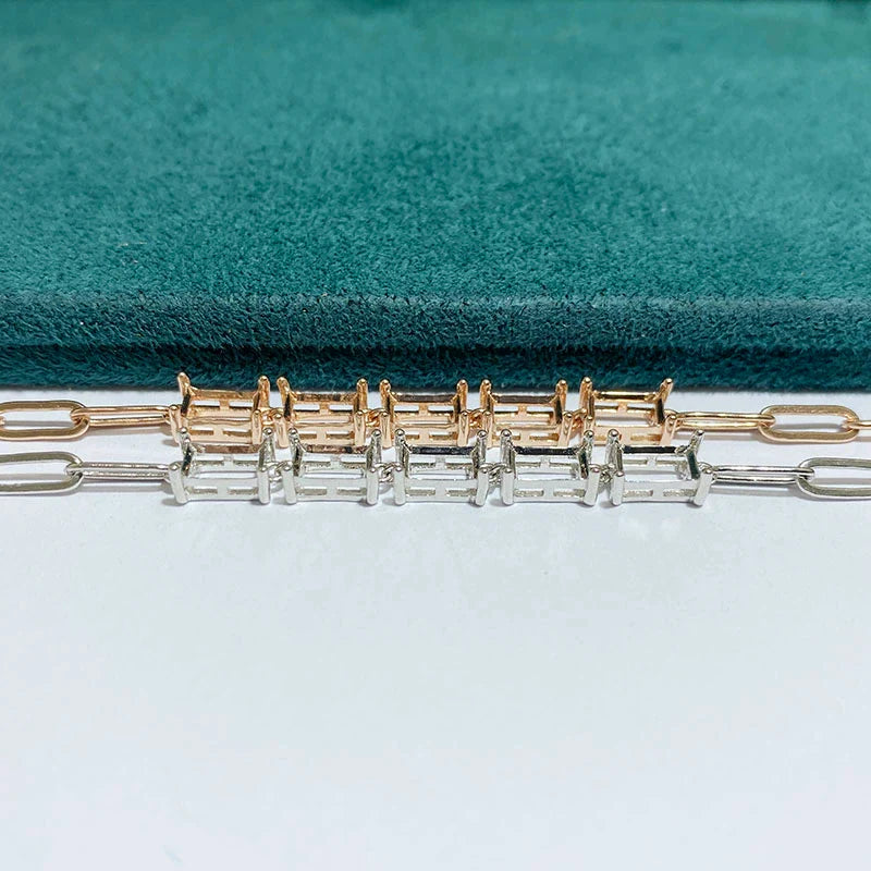 Rectangle 4×6 mm S925 Sterling Silver Jewelry Setting, Unset, For Women, Fashion Style