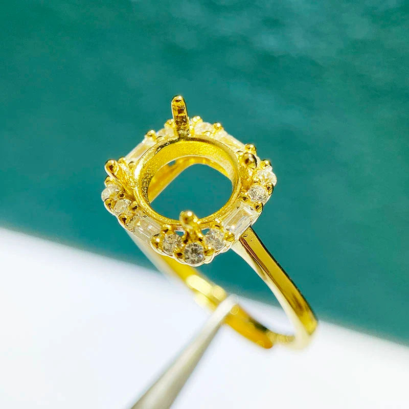 Round 5 mm / 6 mm / 8 mm S925 Sterling Silver Ring Setting, Unset Mount, For Women