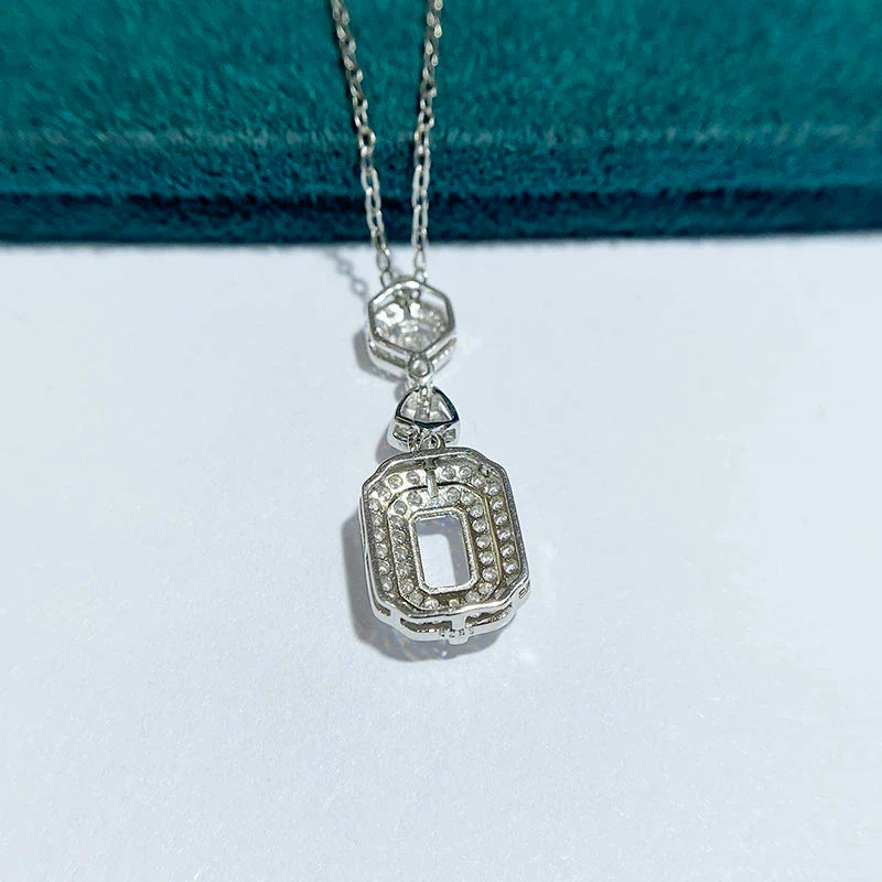 Rectangle 4×6 mm S925 Sterling Silver Pendant Setting, Unset, For Women, Fashion Style