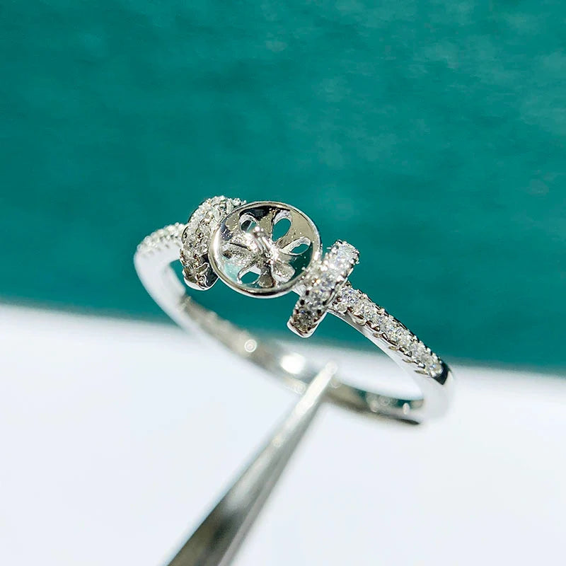 S925 Sterling Silver Ring Setting, Adjustable, Unset, For Women, Fashion Style