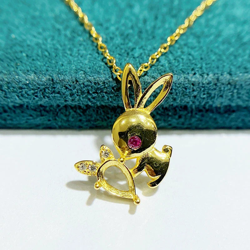 Pear 4×6 mm / Pear 4×5 mm S925 Sterling Silver Pendant Setting, Unset, For Women, Fashion Style, Light Luxury