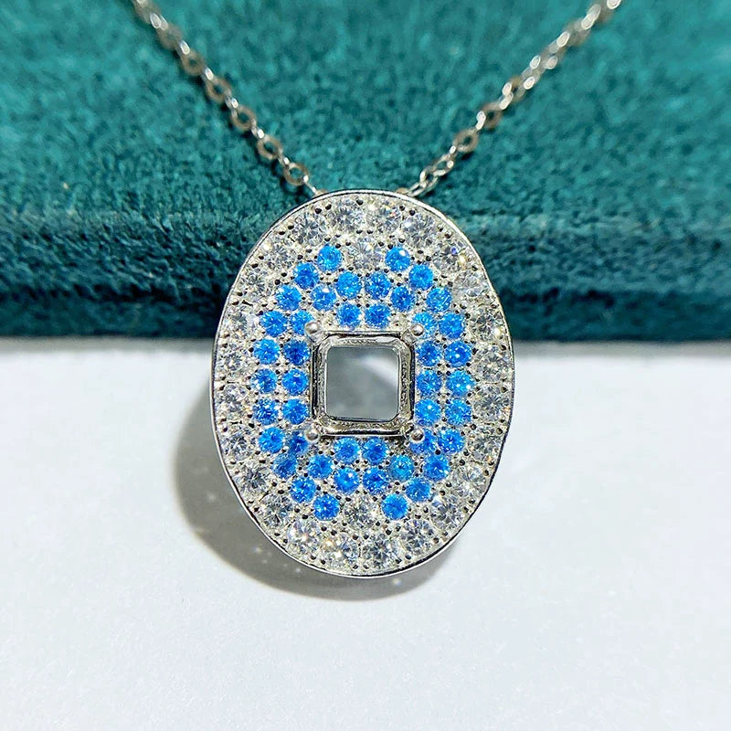 Square 5×5 mm S925 Sterling Silver Pendant Setting, Unset