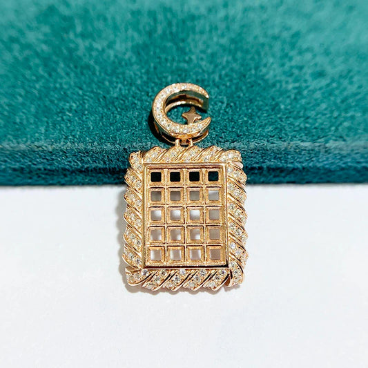 S925 Sterling Silver Square 3×3 mm Pendant Setting for DIY Jewelry Making