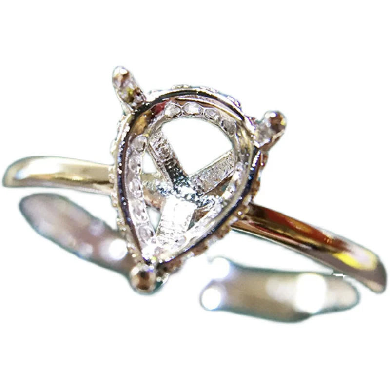 5×7 mm / 6×8 mm / 10×14 mm Ring Mount, S925 Sterling Silver, New Design, Unset, for Women