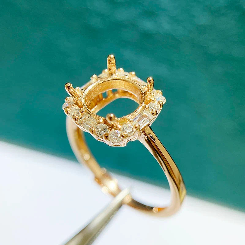 Round 5 mm / 6 mm / 8 mm S925 Sterling Silver Ring Setting, Unset Mount, For Women