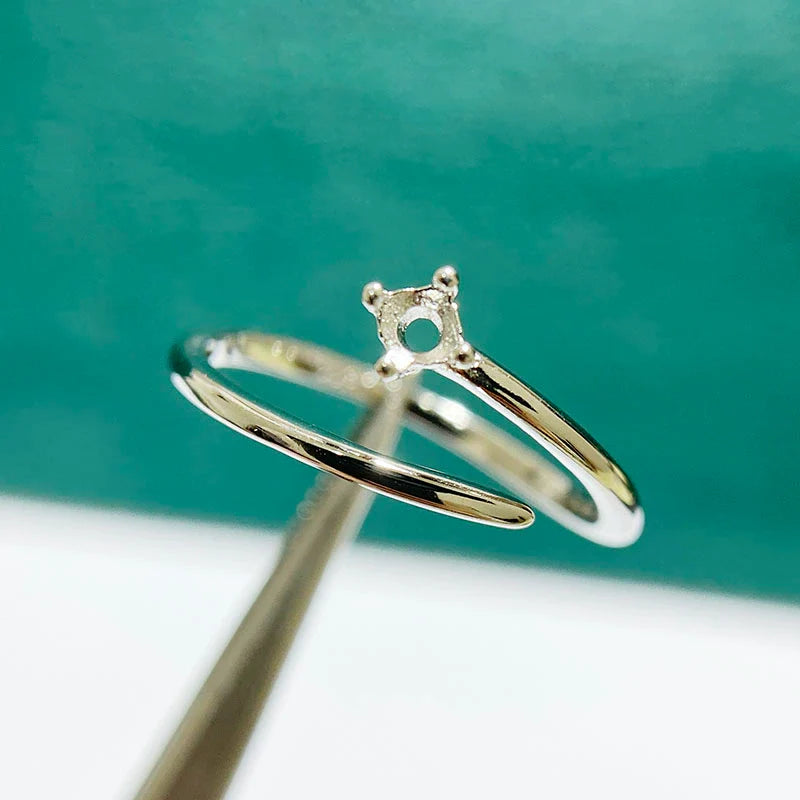 S925 Sterling Silver Ring Setting, Adjustable, Unset, For Women, Fashion Style