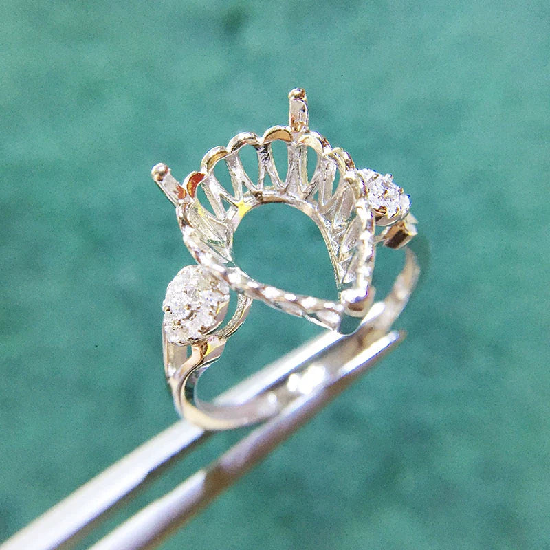 5×7 mm / 6×8 mm / 10×14 mm Ring Mount, S925 Sterling Silver, New Design, Unset, for Women