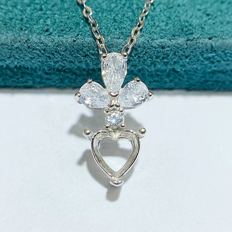 Heart 6×6 mm S925 Sterling Silver Pendant Setting, Unset