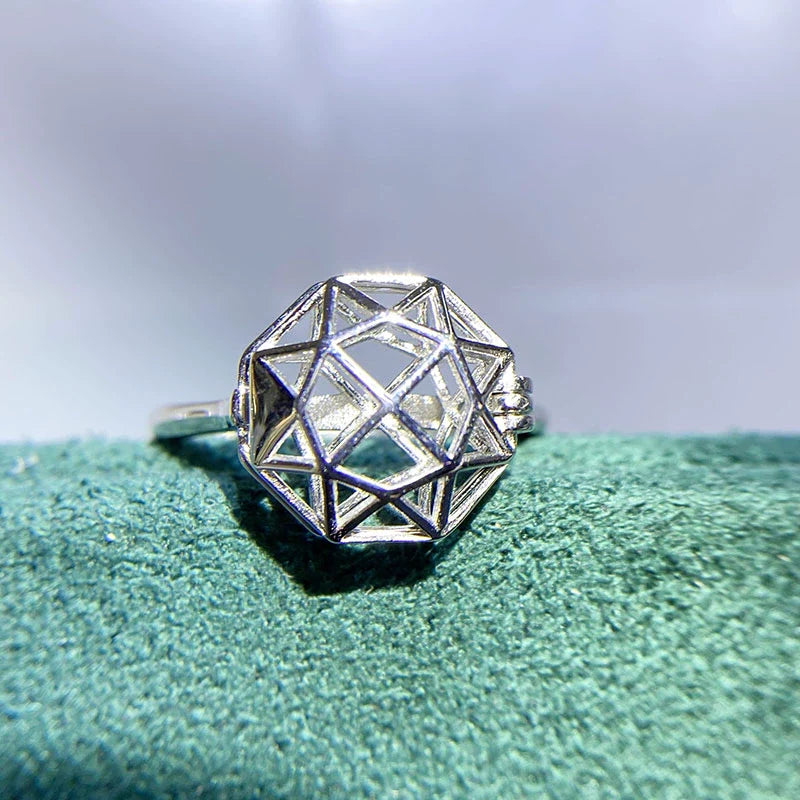 S925 Sterling Silver, 18K Gold Plated Ring Setting, Adjustable, Unset, For Women