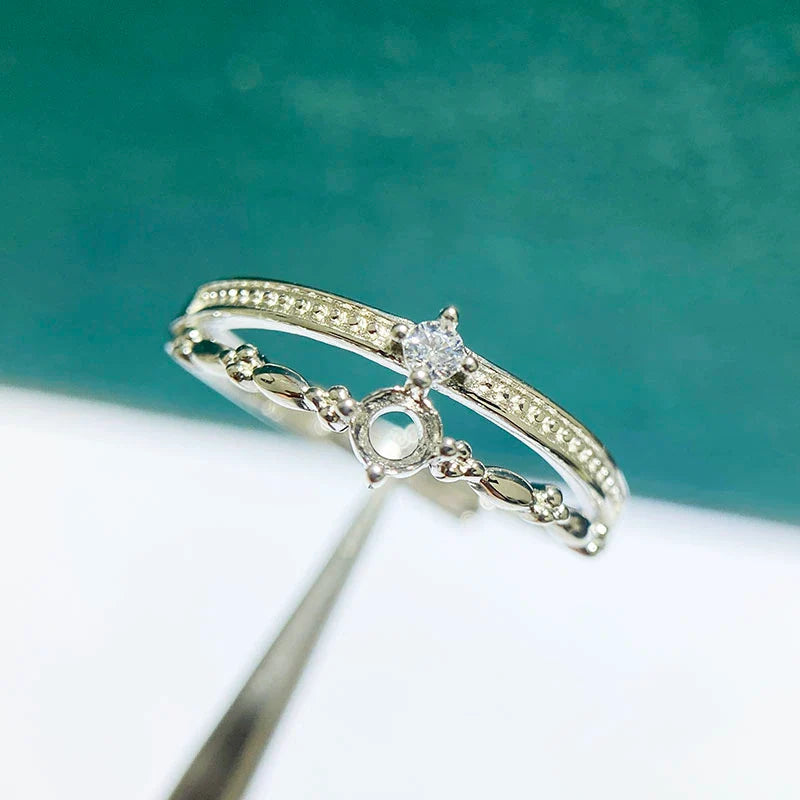 3 mm / 4 mm / 5 mm / 6 mm S925 Sterling Silver, 18K Gold Plated Ring Setting, Unset, For Women