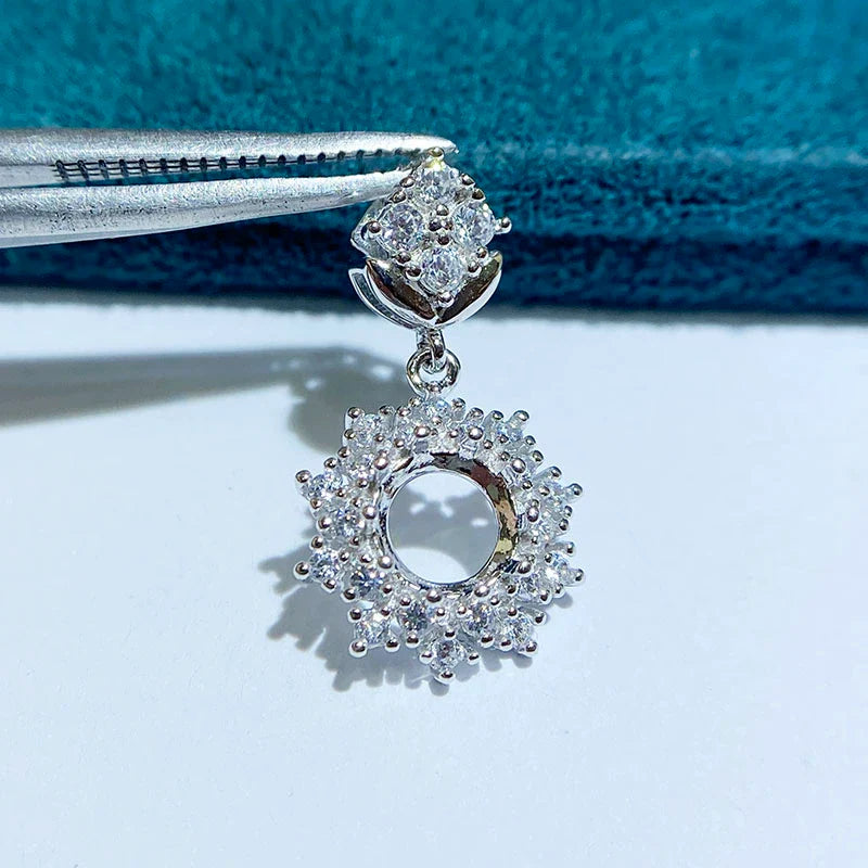 5 mm / 6 mm / 8 mm S925 Sterling Silver, 18K Gold Plated Pendant Setting, Unset, For Women, Fashion Style, Light Luxury