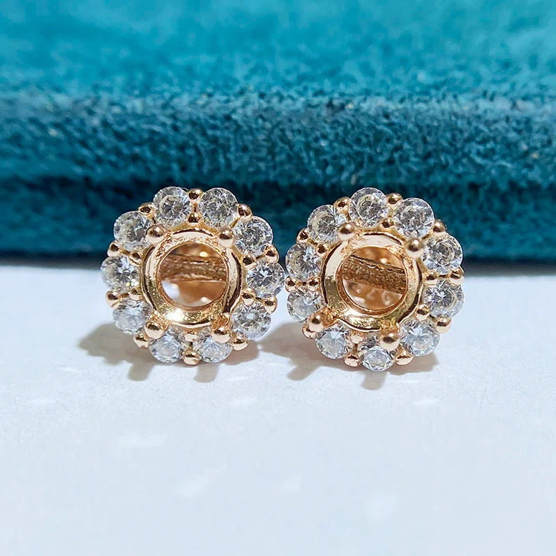 S925 Sterling Silver, 18K Gold Plated Ring Setting, Unset, For Women