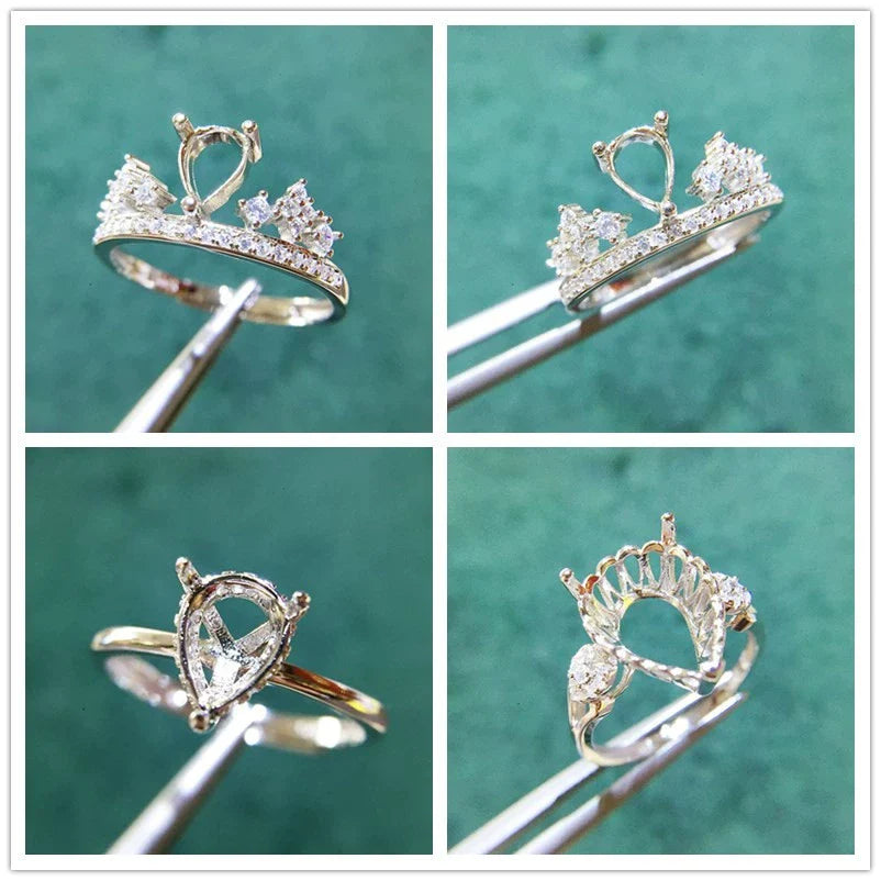 5×7 mm / 6×8 mm / 10×14 mm Ring Mount, S925 Sterling Silver, New Design, Unset, for Women