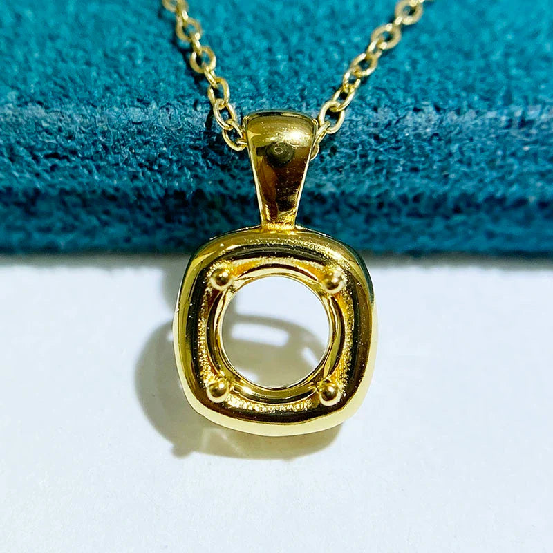 Round 6×6 mm S925 Sterling Silver Ring Setting, Unset Mount, For Women