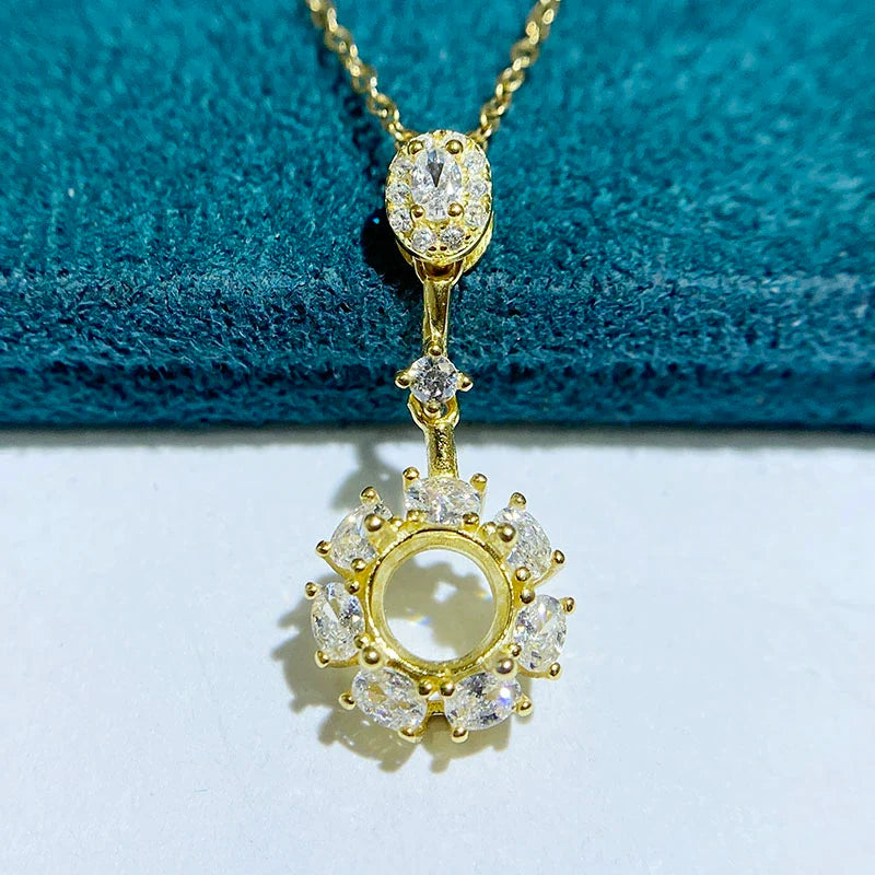 Round 6 mm S925 Sterling Silver Earring Settings, Unset Mount, For Women