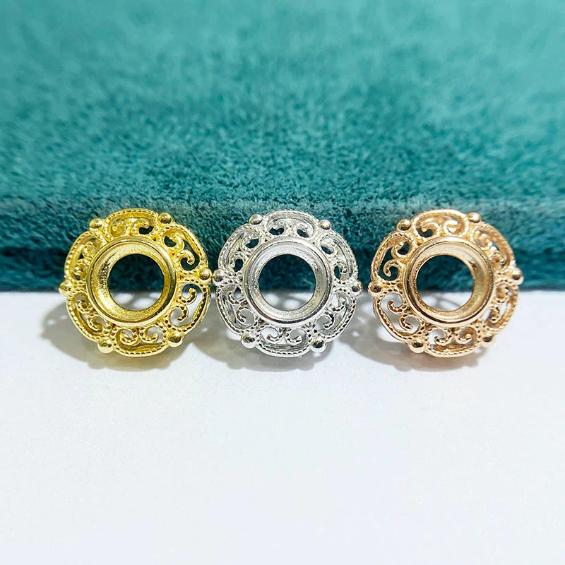 S925 Sterling Silver Round 6×6 mm Pendant Setting for DIY Jewelry Making