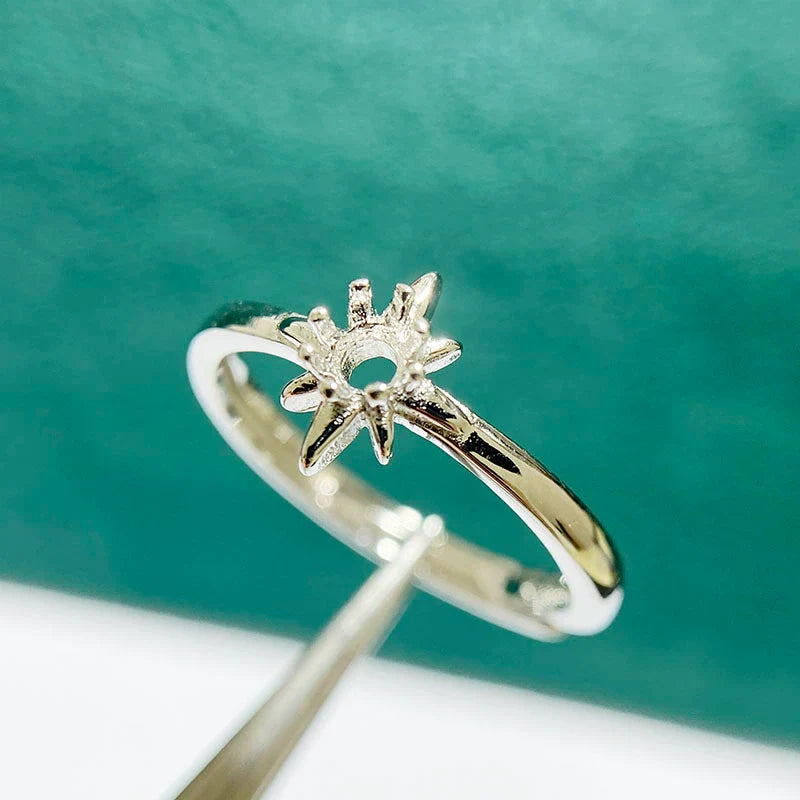 S925 Sterling Silver Ring Setting, Adjustable, Unset, For Women, Fashion Style