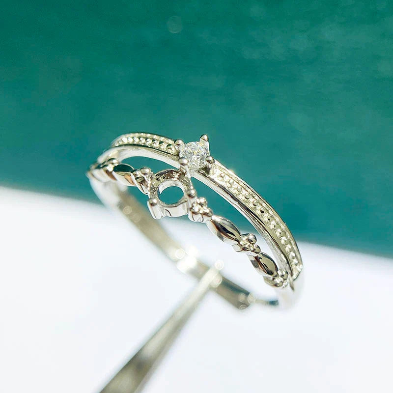 3 mm / 4 mm / 5 mm / 6 mm S925 Sterling Silver, 18K Gold Plated Ring Setting, Unset, For Women