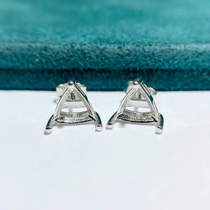 S925 Sterling Silver Earring Setting, Unset