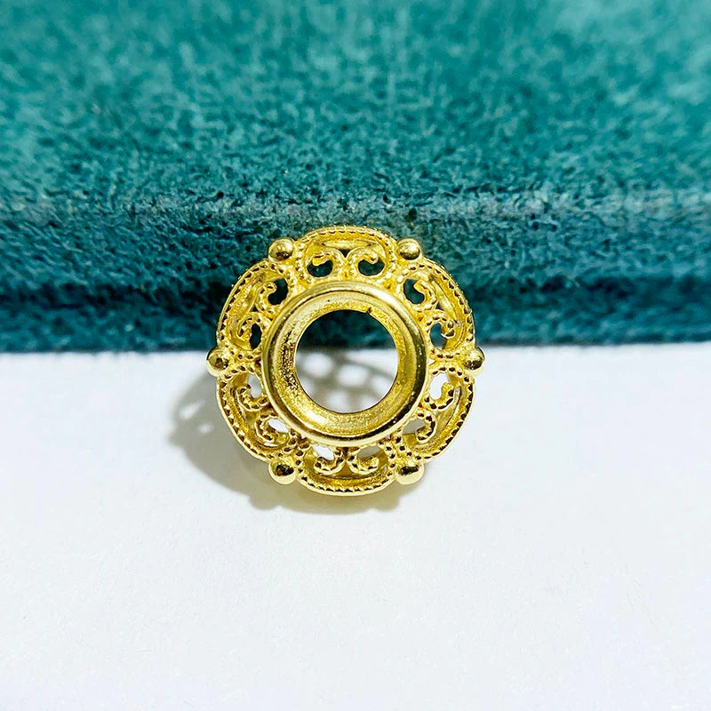 Round 6×6 mm S925 Sterling Silver Pendant Setting, Unset, For Women