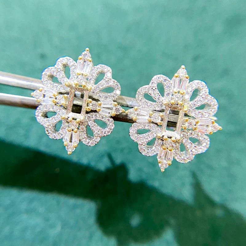 Square 3×5 mm S925 Sterling Silver, 18K Gold Plated Earring Setting, Unset, For Women