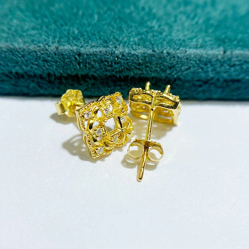 Square 3×3 mm S925 Sterling Silver Earring Setting, Unset, For Women, Fashion Style