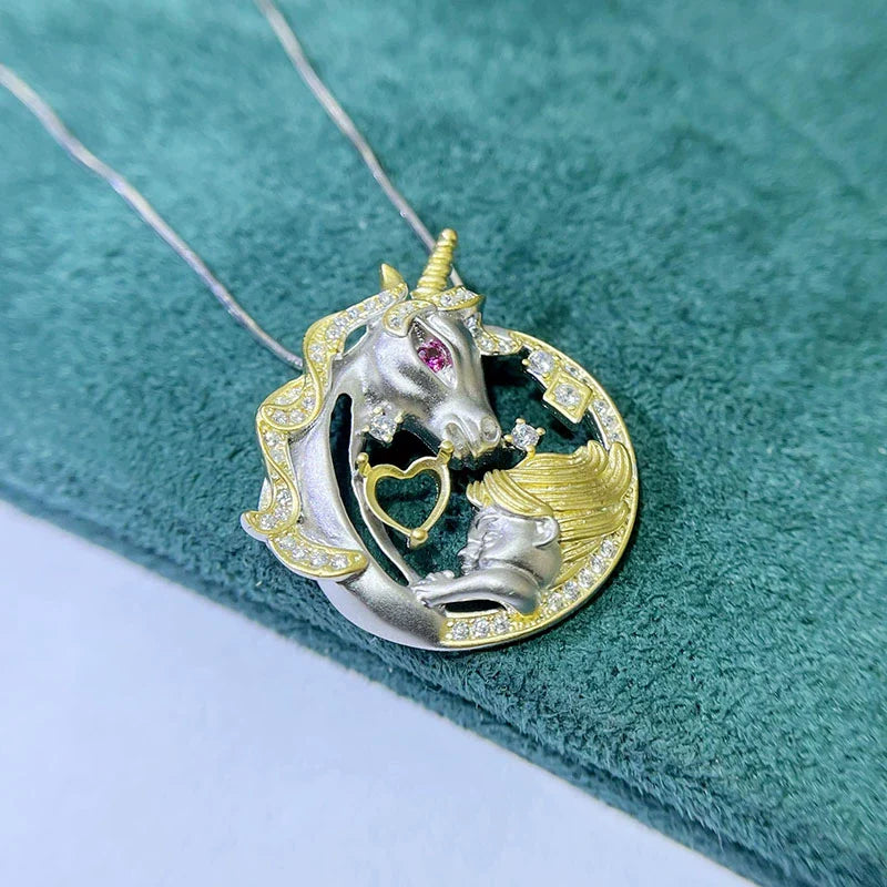 Heart 5×5 mm S925 Sterling Silver Pendant Setting, Unset, For Women, Fashion Style