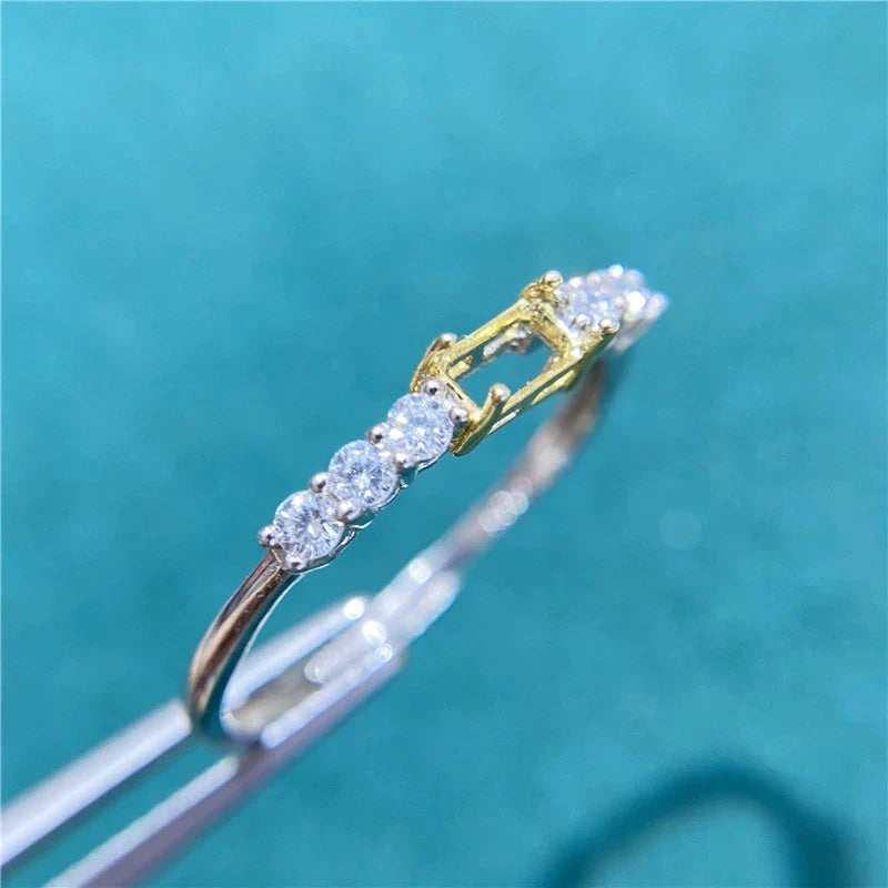 Square 3×5 mm Ring Setting, Adjustable, Unset, For Women