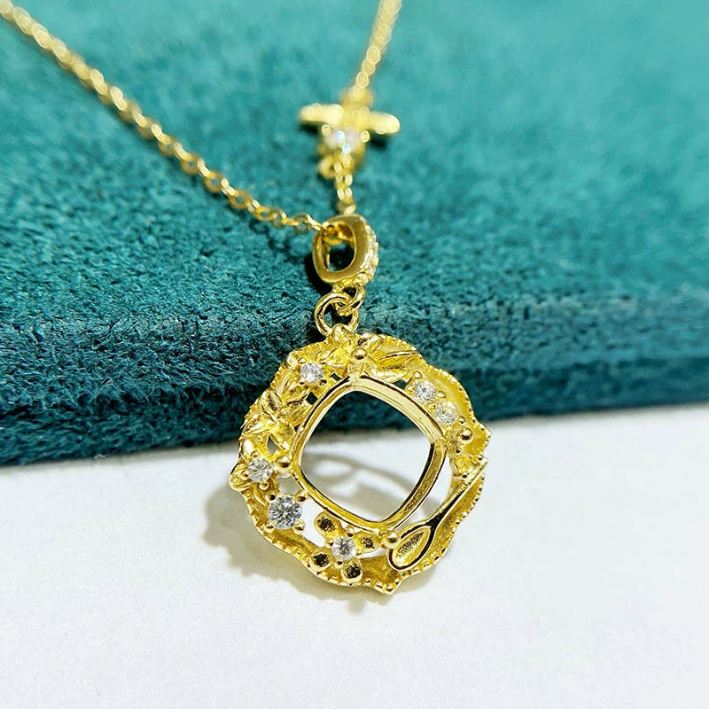 Cushion 8×8 mm S925 Sterling Silver Earring Setting, Unset