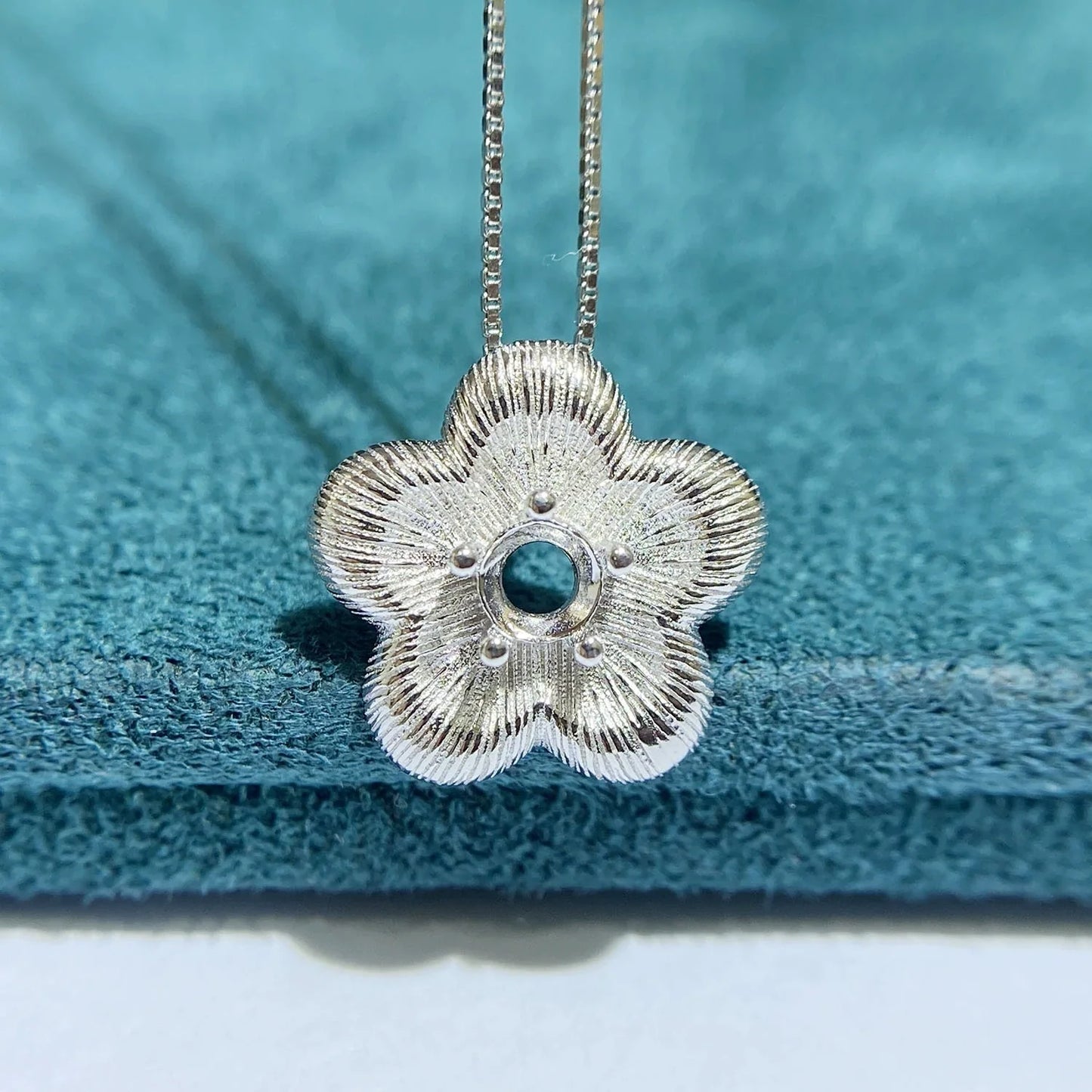 2×2 mm / 4×4 mm S925 Sterling Silver Pendant Setting, Unset, For Women