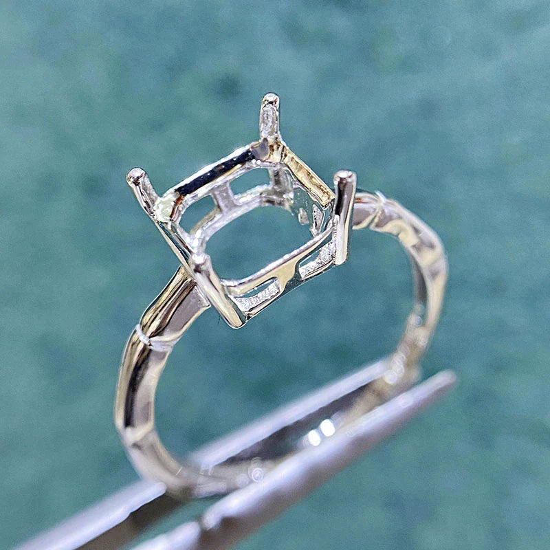 S925 Sterling Silver, 18K Gold Plated Ring Setting, Adjustable, Unset, For Women