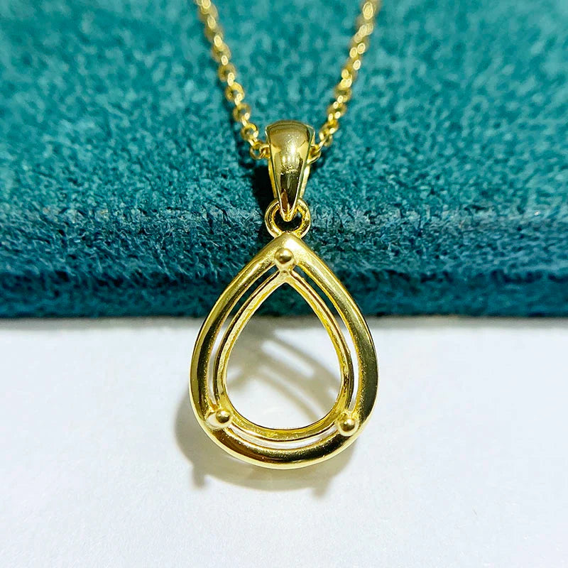 Pear 8×10 mm S925 Sterling Silver Pendant Setting, Unset