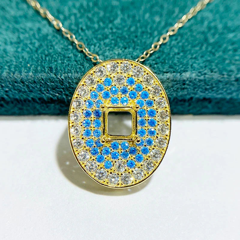 Square 5×5 mm S925 Sterling Silver Pendant Setting, Unset