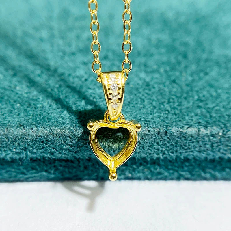 Heart S925 Sterling Silver Pendant Setting, Unset