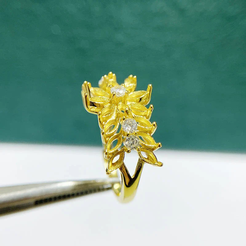 Marquise 2×4 mm S925 Sterling Silver Ring Setting, Adjustable, Unset, For Women