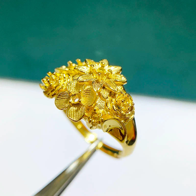 3 mm / 4 mm / 5 mm / 6 mm S925 Sterling Silver, 18K Gold Plated Ring Setting, Unset, For Women