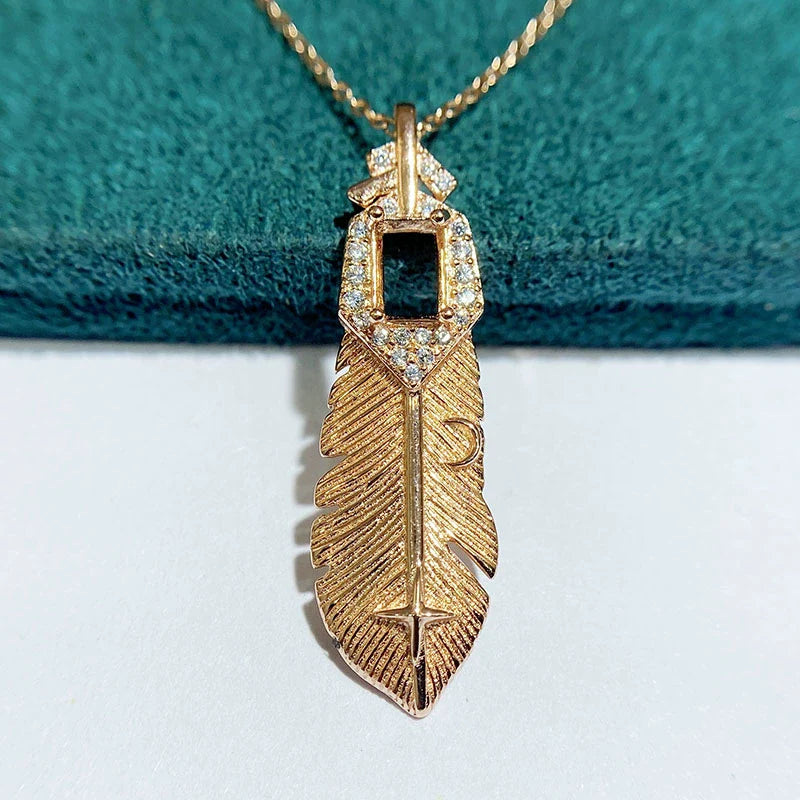 S925 Sterling Silver Rectangle 4×6 mm Pendant Setting for DIY Jewelry Making