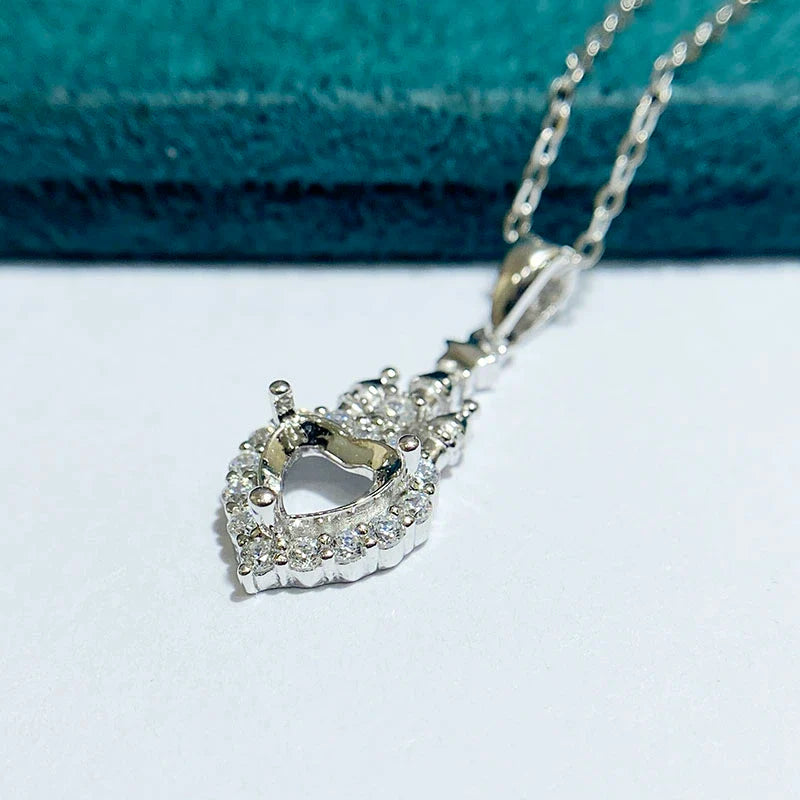 Heart 6×6 mm S925 Sterling Silver Pendant Setting, Unset