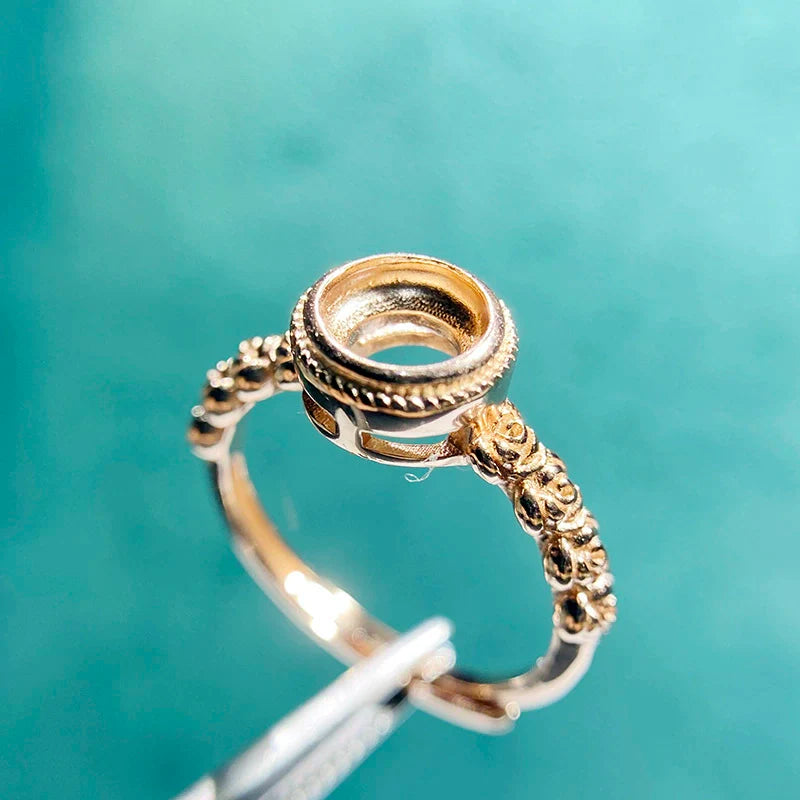 6×6 mm / 4×4 mm S925 Sterling Silver Ring Setting, Adjustable, Unset, For Women, Minimalist Style