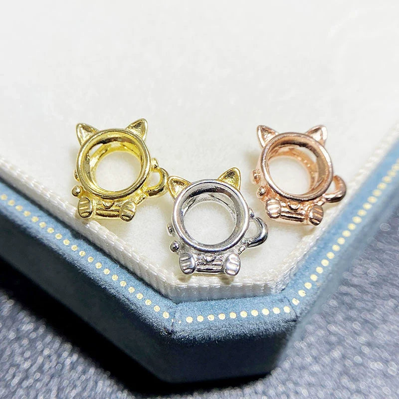 S925 Sterling Silver Round 6×6 mm Pendant Setting for DIY Jewelry Making