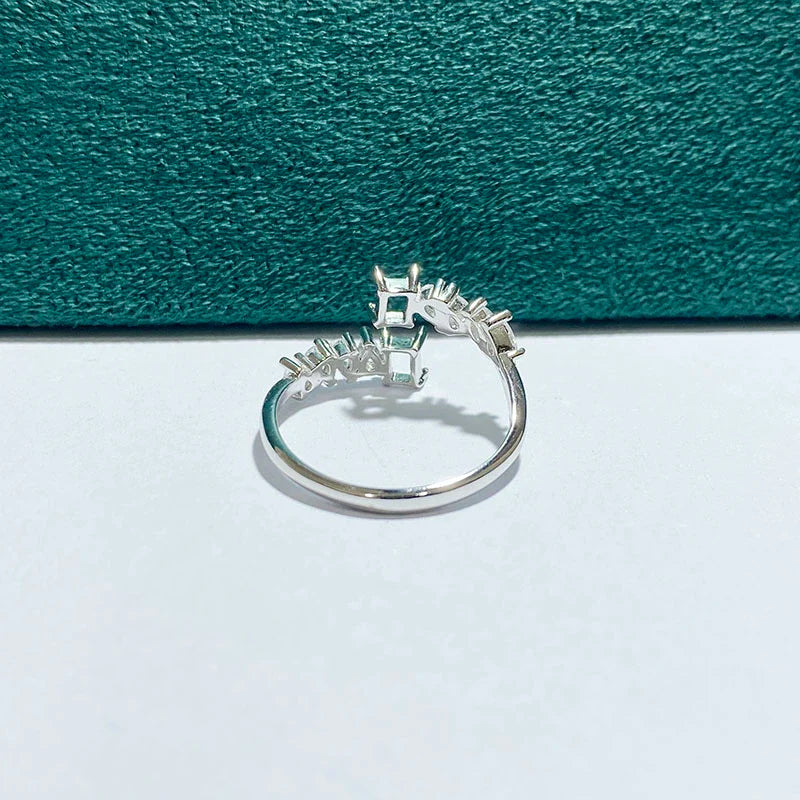 Rectangle 3×4 mm S925 Sterling Silver Ring Setting, Unset, For Women